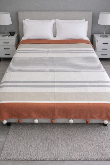 Merinos Colorway Nougat Çift Kişilik Pamuklu Battaniye 180x220 cm - Çeyiz Diyarı
