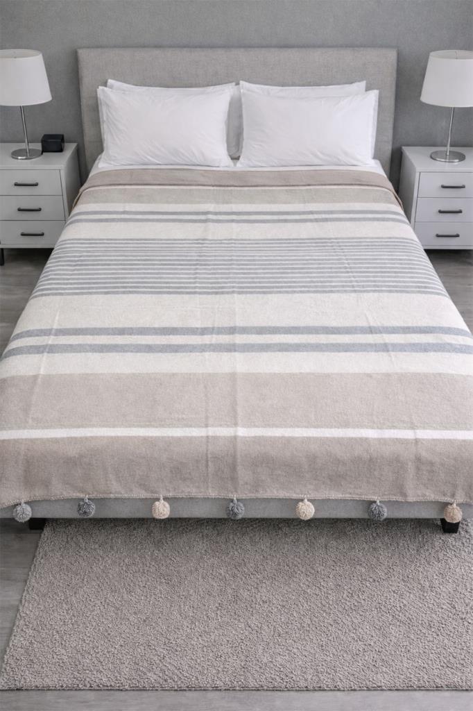 Merinos Colorway Sephia Çift Kişilik Pamuklu Battaniye 180x220 cm - 1