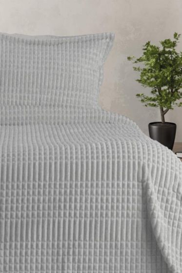 Merinos Modern Line Çift Kişilik Battaniye Seti Gri - Çeyiz Diyarı