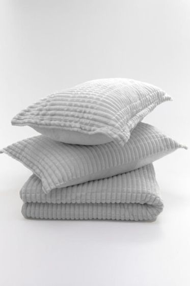 Merinos Modern Line Tek Kişilik Battaniye Seti Gri - Çeyiz Diyarı (1)