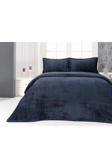 Merinos Modern Line Tek Kişilik Battaniye Seti Lacivert - Çeyiz Diyarı