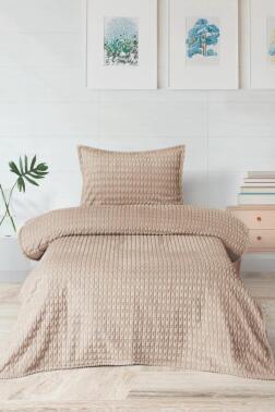 Merinos Twist Tek Kişilik Battaniye Seti Cappucino - 1