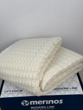 Merinos Twist Tek Kişilik Battaniye Seti Krem - 2