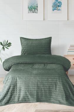 Merinos Twist Tek Kişilik Battaniye Seti Yeşil - 1