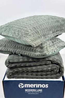 Merinos Twist Tek Kişilik Battaniye Seti Yeşil - 2
