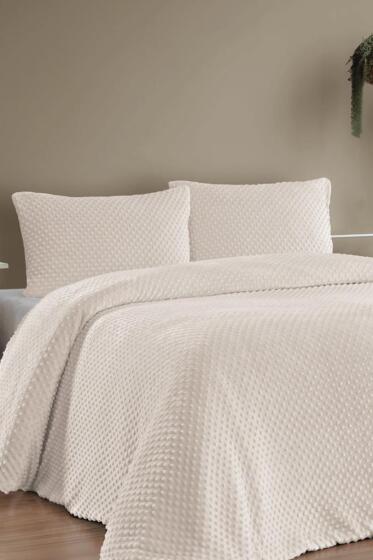 Merinos Velora Tomurcuk Çift Kişilik Comforter Set Bej - Çeyiz Diyarı