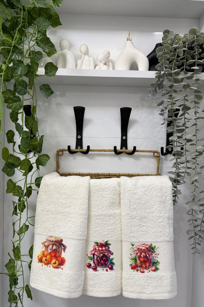 Meyvelim Baskılı 3lü Mutfak Havlu Takımı 30x50 Cm - 1