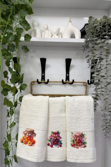 Meyvelim Baskılı 3lü Mutfak Havlu Takımı 30x50 Cm - Çeyiz Diyarı