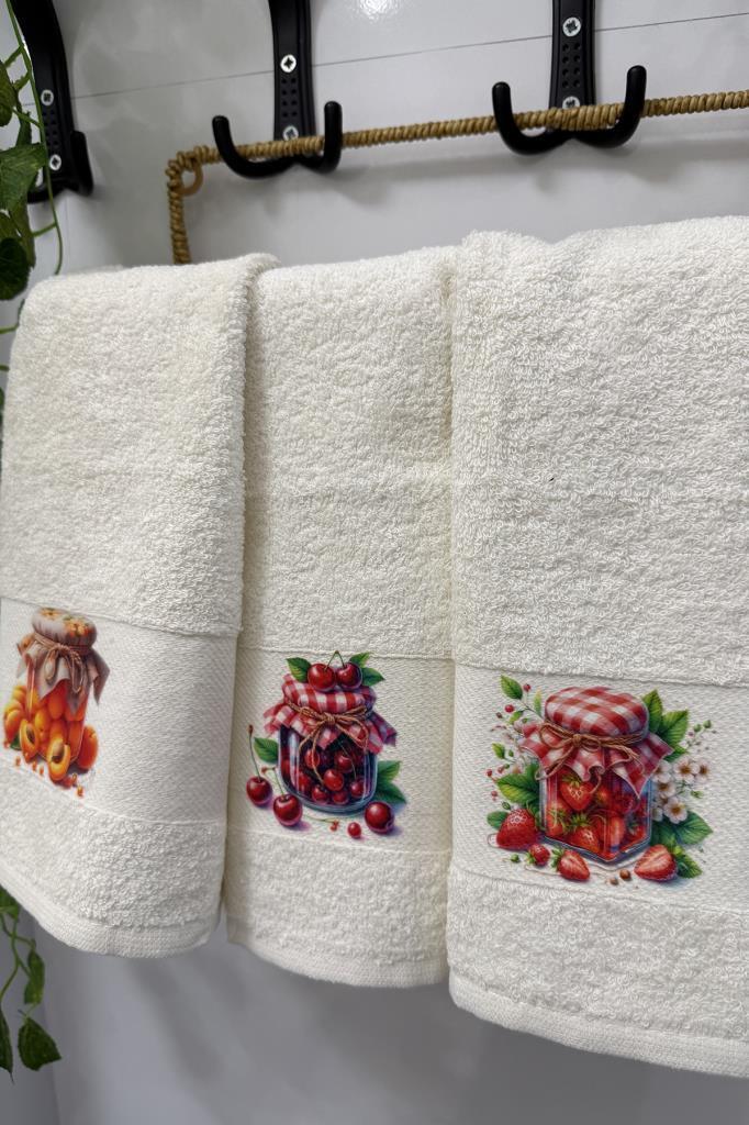Meyvelim Baskılı 3lü Mutfak Havlu Takımı 30x50 Cm - 2
