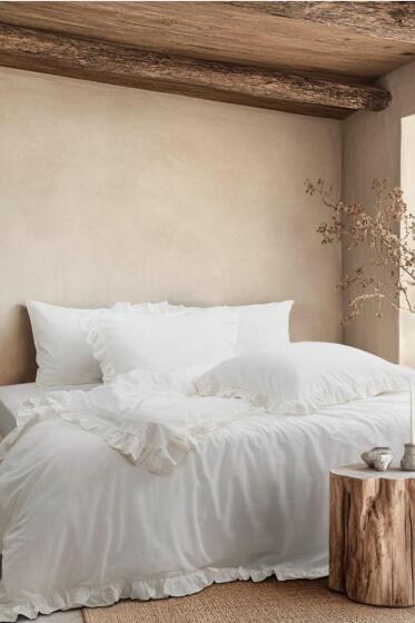 Milagros Dove %100 Pamuklu Çift Kişilik Nevresim Takımı - Çeyiz Diyarı