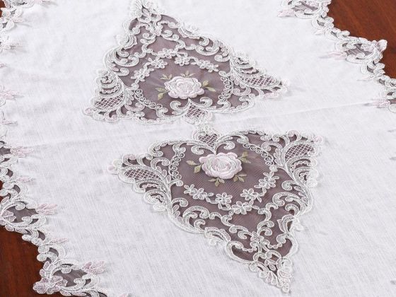 Mina Oval Runner Ekru Pudra - Çeyiz Diyarı (1)