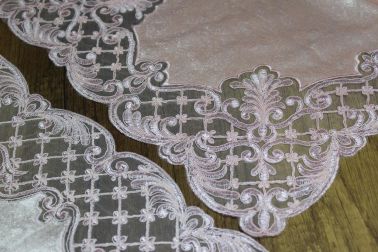 Mira 5 Parça Kadife Salon Takımı Pembe - 2