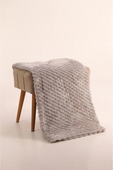 Mira Pelüş Koltuk Örtüsü 180x220 Cm Açık Gri - Çeyiz Diyarı