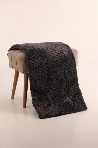 Mira Pelüş Koltuk Örtüsü 180x220 Cm Antrasit - Çeyiz Diyarı