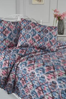 Mirave Ultrasonik Kapitoneli 5D Baskılı Çift Kişilik Pike Takımı - 4