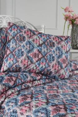 Mirave Ultrasonik Kapitoneli 5D Baskılı Çift Kişilik Pike Takımı - 5