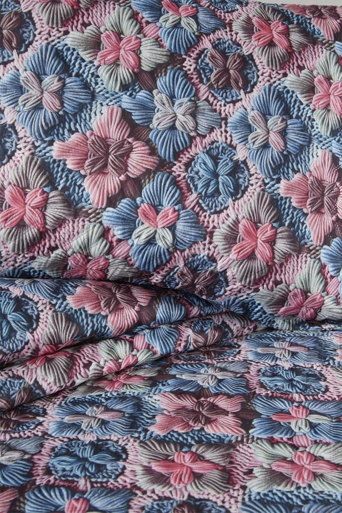 Mirave Ultrasonik Kapitoneli 5D Baskılı Çift Kişilik Pike Takımı - 6