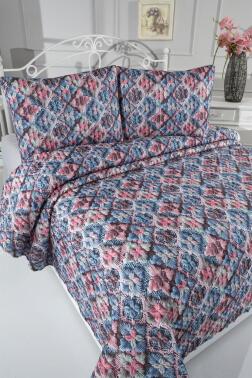 Mirave Ultrasonik Kapitoneli 5D Baskılı Çift Kişilik Pike Takımı - 1