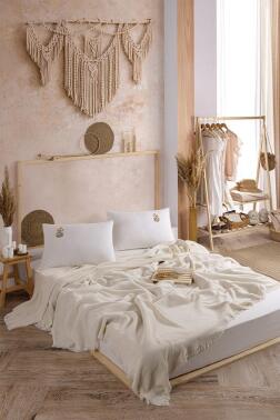 Missera 4 Parça Çift Kişilik Pike Takımı Ekru - 1