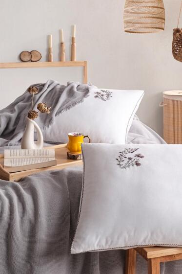 Missera 4 Parça Çift Kişilik Pike Takımı Gri - Çeyiz Diyarı (1)