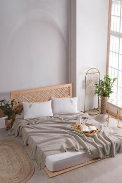 Missera 4 Parça Çift Kişilik Pike Takımı Taş - 1