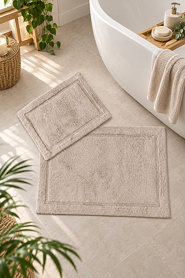 Natural Bambu 2li Banyo Paspas Takımı 60x90 cm - 40x60 cm - Çeyiz Diyarı (1)