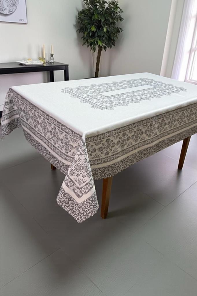 Nazen Dertsiz Masa Örtüsü 150x150 cm Gri - 1