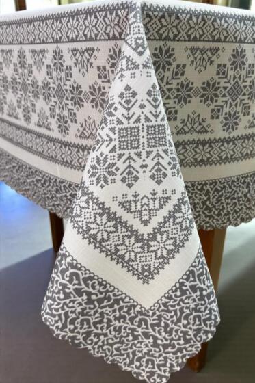 Nazen Dertsiz Masa Örtüsü 150x260 cm Gri - Çeyiz Diyarı (1)