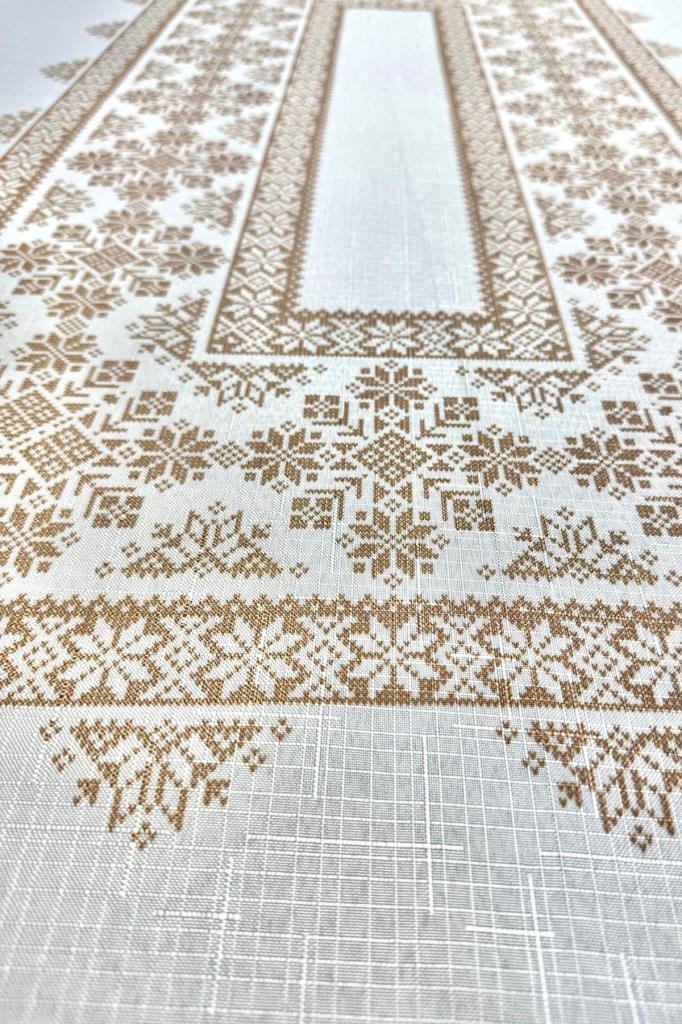 Nazen Dertsiz Masa Örtüsü 150x300 cm Kahve - 2