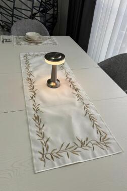 Nazlım Keten Nakışlı Amerikan Servis Takımı 19 Parça Gold - 2