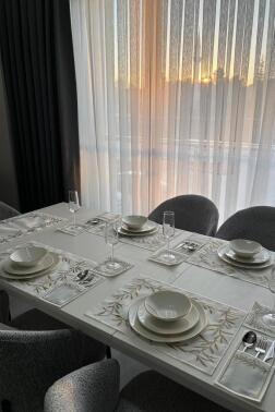 Nazlım Keten Nakışlı Amerikan Servis Takımı 19 Parça Gold - 3