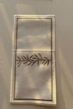 Nazlım Keten Nakışlı Amerikan Servis Takımı 19 Parça Gold - 7