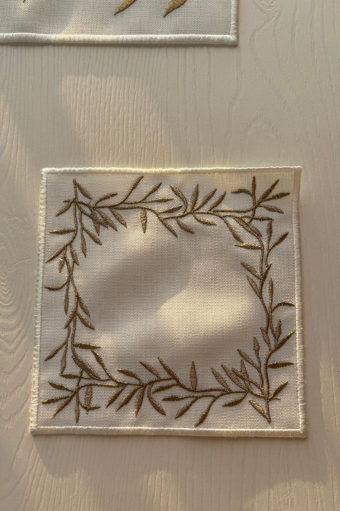 Nazlım Keten Nakışlı Amerikan Servis Takımı 19 Parça Gold - 8