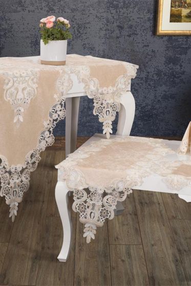 Neslihan Kadife Salon Takımı 5 Parça - Çeyiz Diyarı