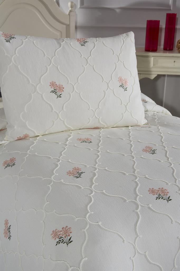 Nevra Nakışlı Şönil 2 Parça Tek Kişilik Yatak Örtüsü - 2