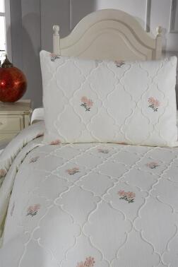 Nevra Nakışlı Şönil 2 Parça Tek Kişilik Yatak Örtüsü - 3