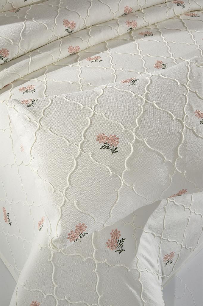 Nevra Nakışlı Şönil 2 Parça Tek Kişilik Yatak Örtüsü - 4