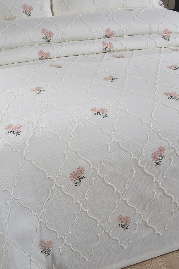 Nevra Nakışlı Şönil 2 Parça Tek Kişilik Yatak Örtüsü - 6