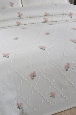 Nevra Nakışlı Şönil 2 Parça Tek Kişilik Yatak Örtüsü - 6