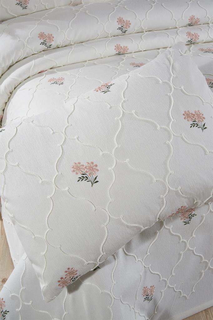 Nevra Nakışlı Şönil 3 Parça Çift Kişilik Yatak Örtüsü - 4