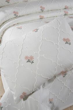 Nevra Nakışlı Şönil 3 Parça Çift Kişilik Yatak Örtüsü - 4