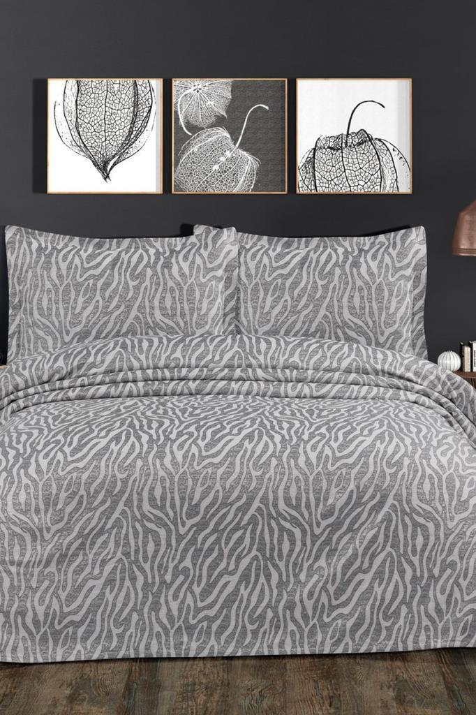 Nora Çift Kişilik Yatak Örtüsü 230x240 cm Gri - 1