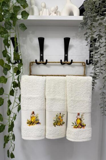 Oil Baskılı 3lü Mutfak Havlu Takımı 30x50 Cm - Çeyiz Diyarı