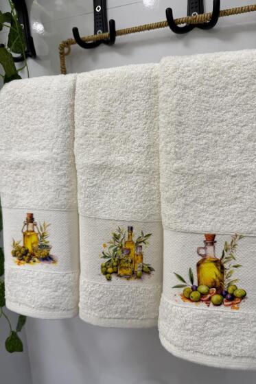Oil Baskılı 3lü Mutfak Havlu Takımı 30x50 Cm - Çeyiz Diyarı (1)