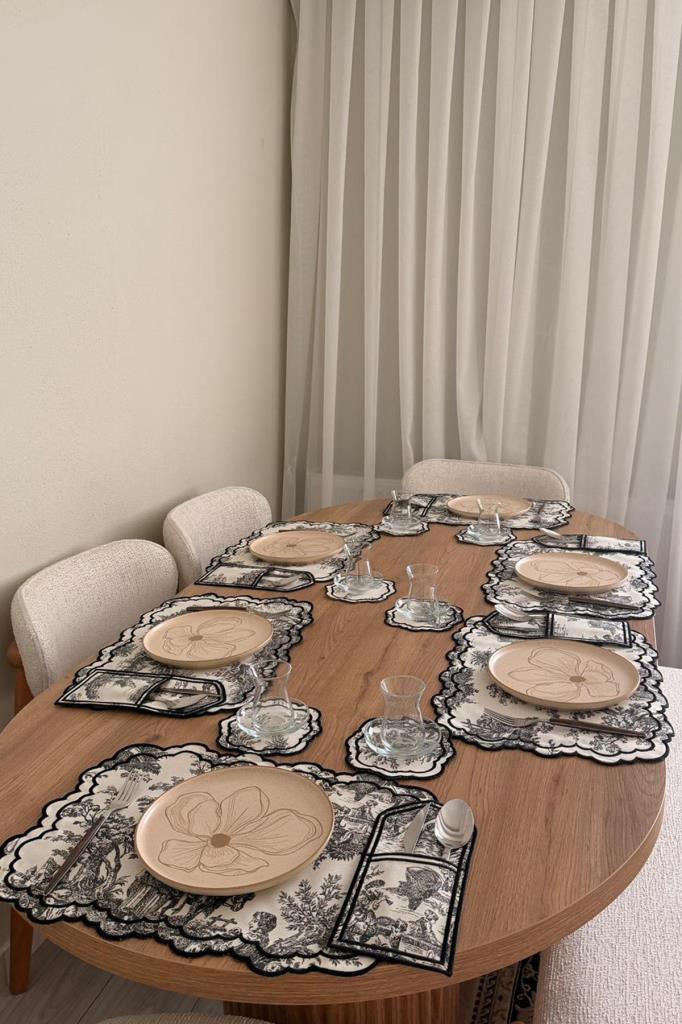 Okyanus Keten Amerikan Servis Takımı 19 Parça Antrasit - 1