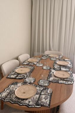 Okyanus Keten Amerikan Servis Takımı 19 Parça Antrasit - 1