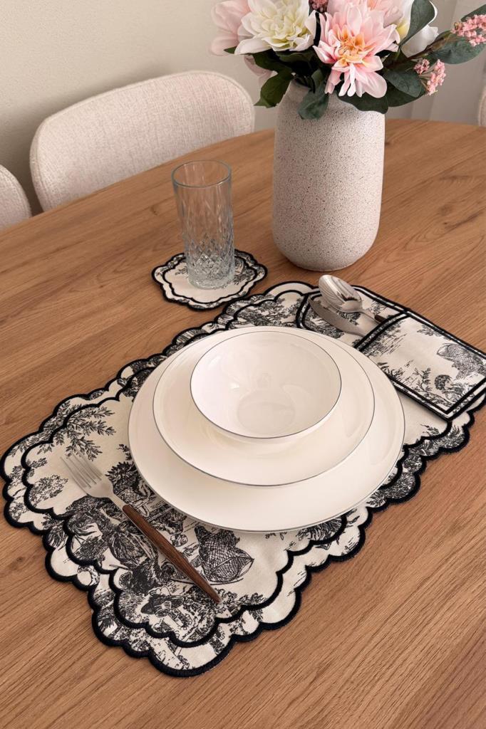 Okyanus Keten Amerikan Servis Takımı 19 Parça Antrasit - 5