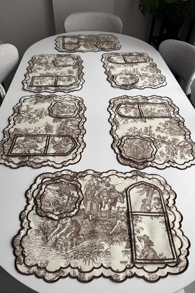 Okyanus Keten Amerikan Servis Takımı 19 Parça Kahverengi - 1