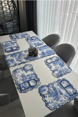 Okyanus Keten Amerikan Servis Takımı 19 Parça Mavi - 1