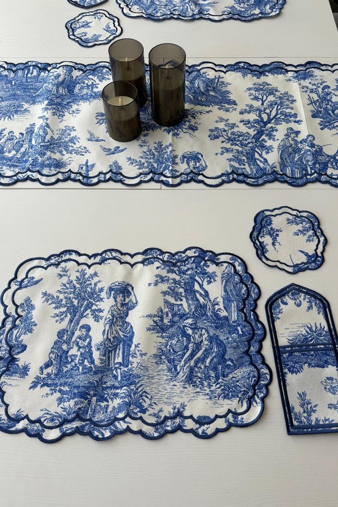 Okyanus Keten Amerikan Servis Takımı 19 Parça Mavi - 4